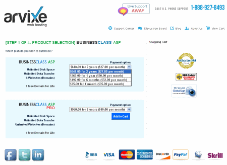 Arvixe Select Plan