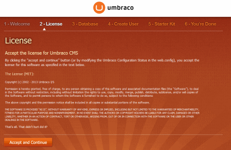 Umbraco Install 2